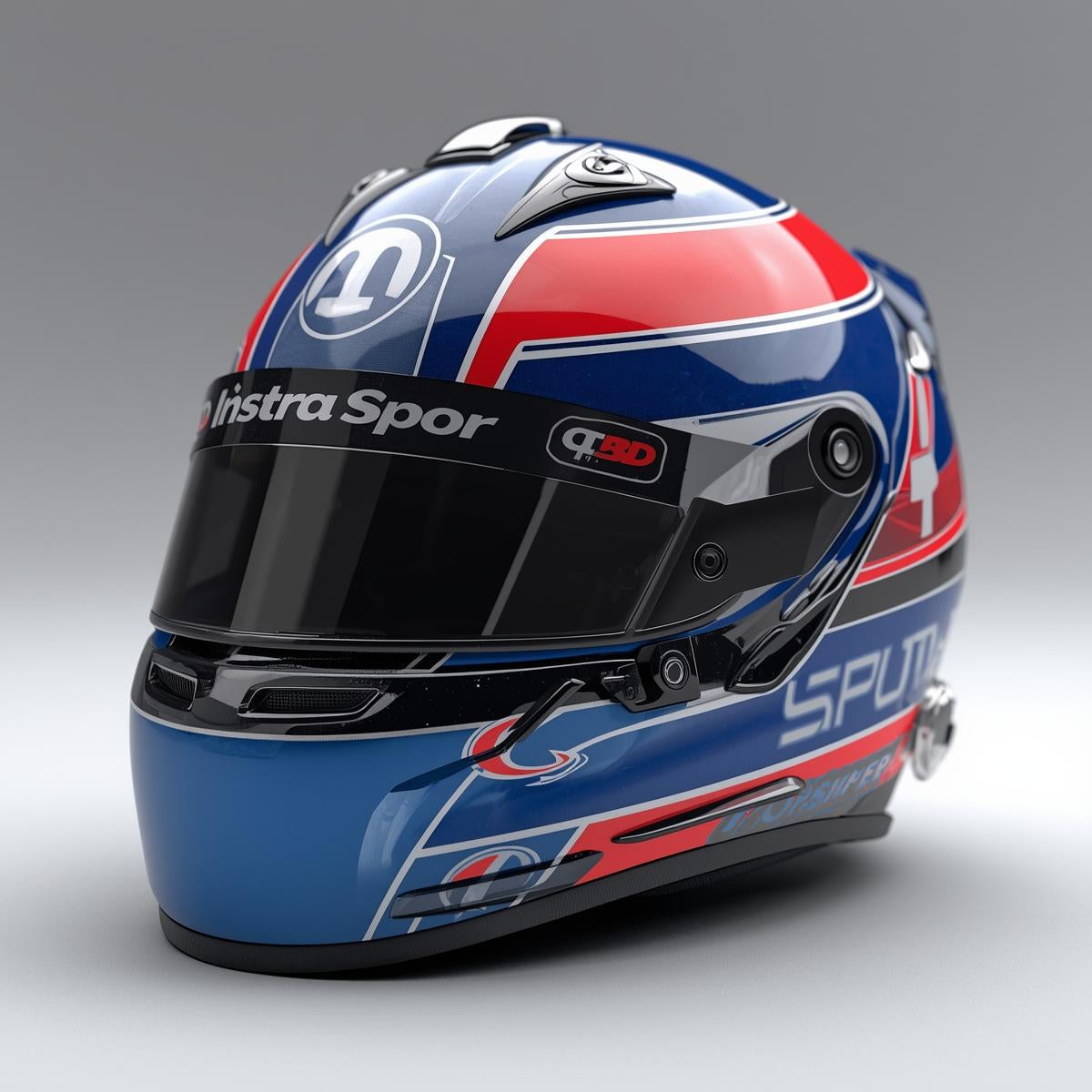 Red and Blue Karting Helmet