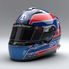 Red and Blue Karting Helmet
