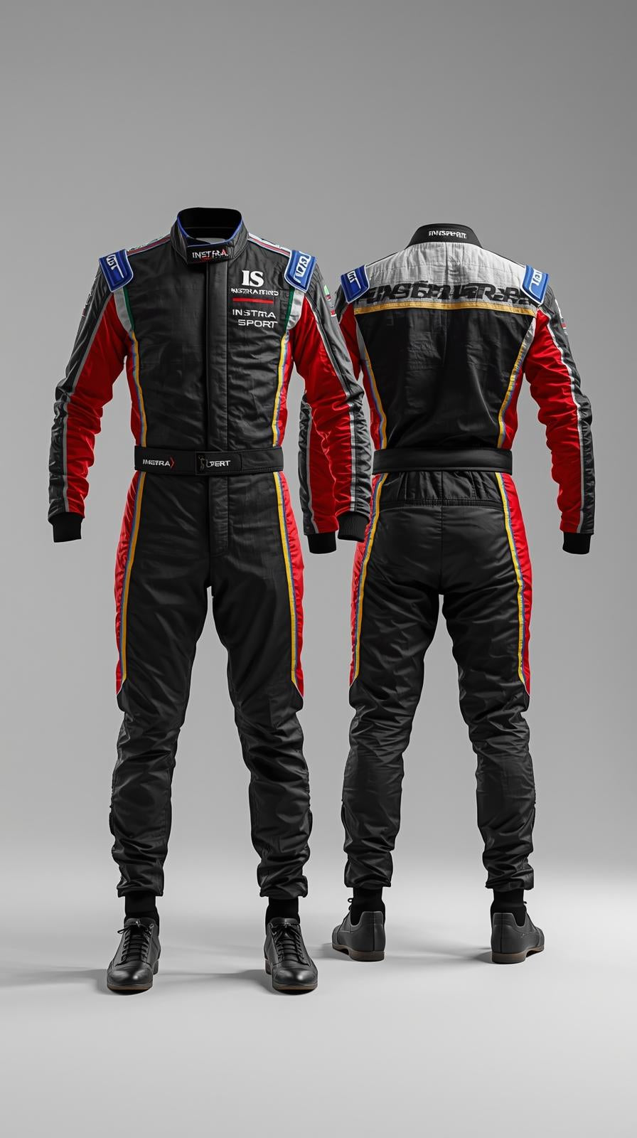 GKS-V2  Black and Red Custom Go Kart Racing Suit