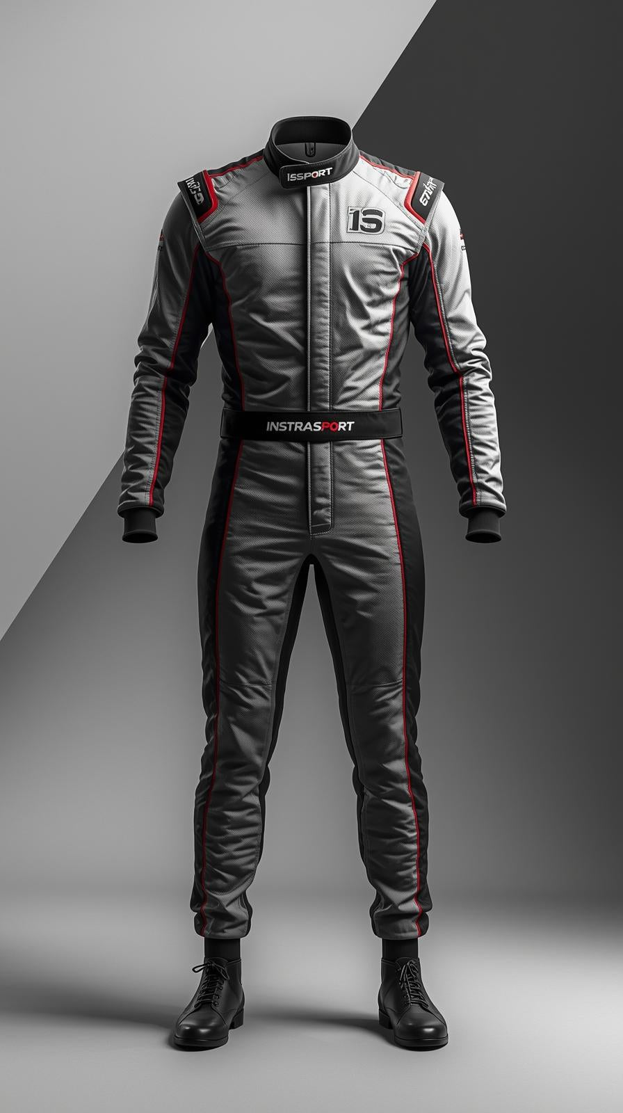 GKS V2  Gray and Black- Custom Go Kart Racing Suit