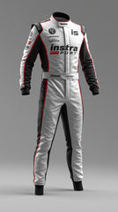 GKS-V2 White, Black and Red Custom Go Kart Racing Suit
