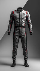 GKS V2  Gray and Black- Custom Go Kart Racing Suit