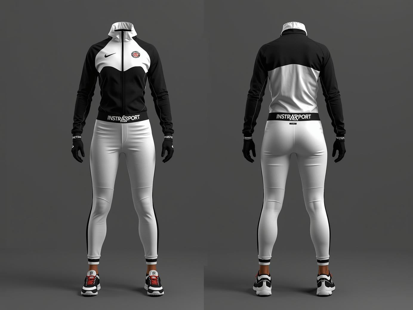 Women Track Suits Black and White