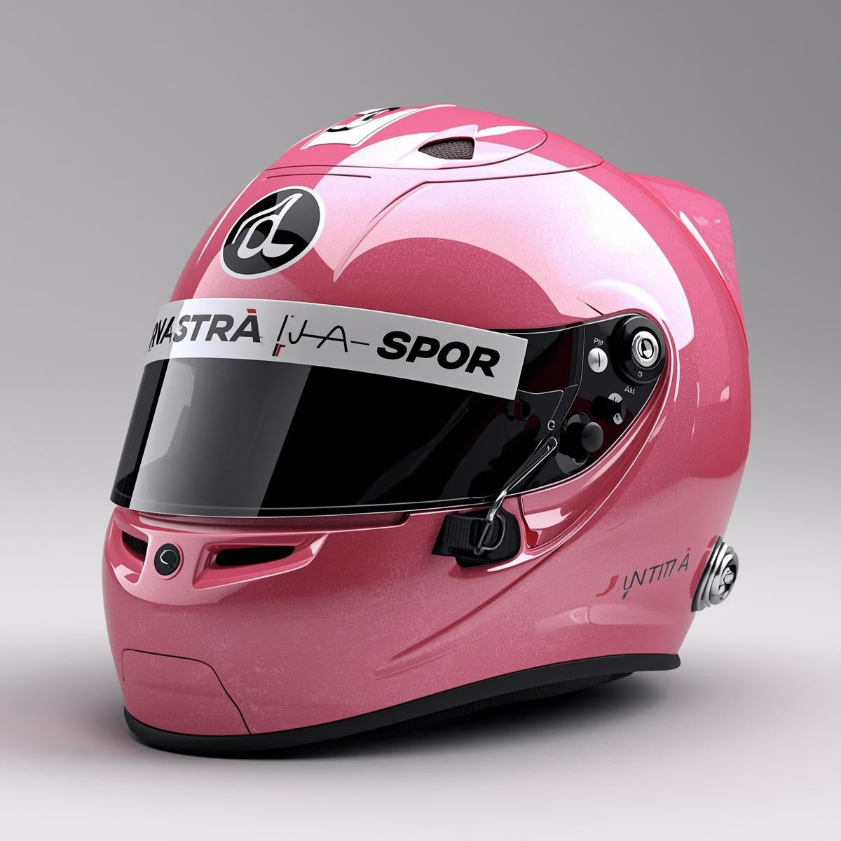 Pink and Black Girls Karting Helmet