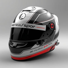 White and Black Karting Helmet