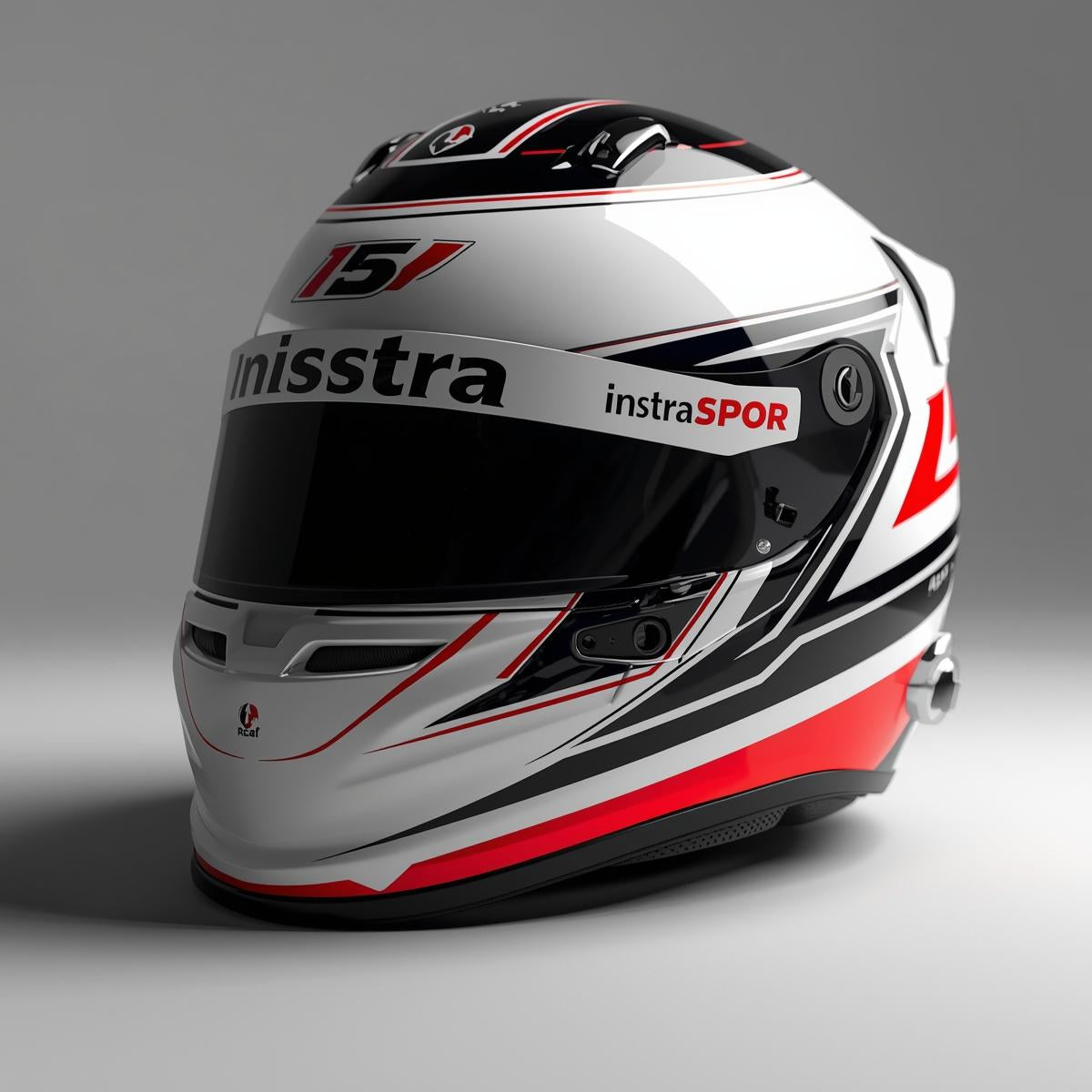 White and Black Karting Helmet