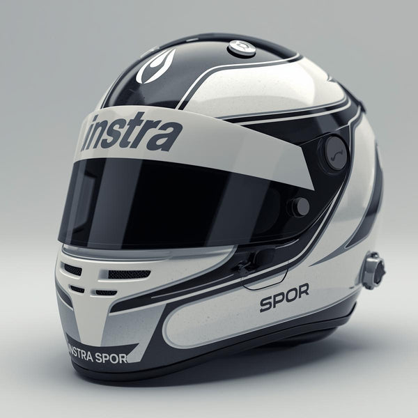 White and Black Karting Helmet