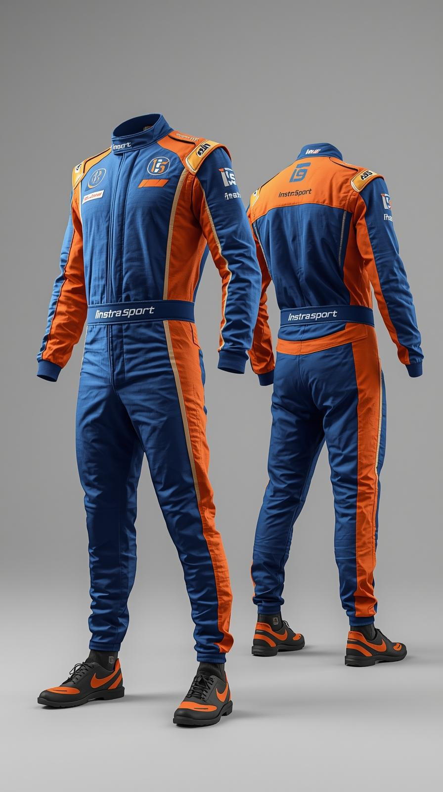 GKS-V2  Blue and Orange Custom Go Kart Racing Suit