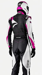 GKS-V2 Woman White, Black and Pink - Custom Go Kart Racing Suit